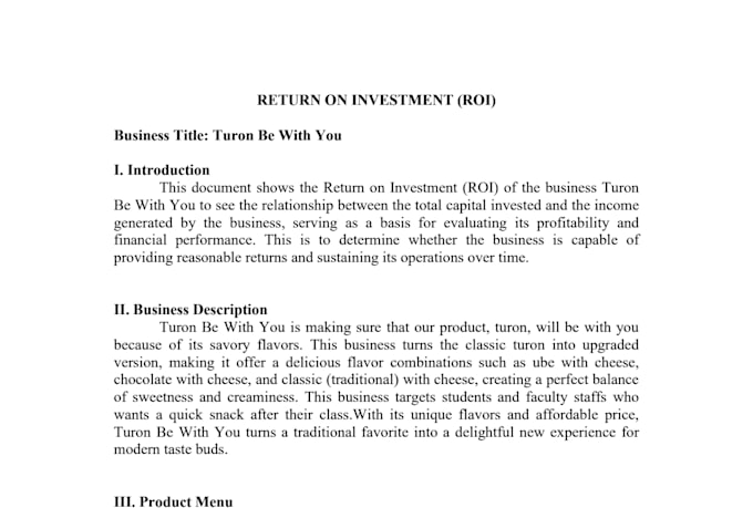 create a simple business report